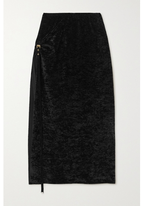 Jacquemus - Embellished Stretch-velour Midi Skirt - Black - x small,small,medium,large,x large