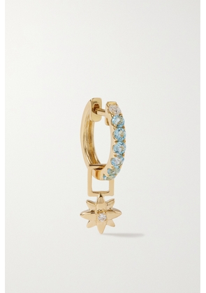 Robinson Pelham - Orb Lotus Flower Earwish 14-karat Gold, Diamond And Topaz Single Earring - One size