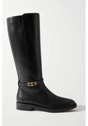 Tod's - Embellished Leather Knee Boots - Black - IT36,IT37,IT37.5,IT38,IT38.5,IT39,IT39.5,IT40,IT42