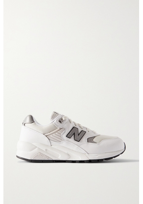 New Balance - 580 Rubber-trimmed Leather And Mesh Sneakers - White - US4,US4.5,US5,US5.5,US6,US6.5,US7,US7.5,US8,US8.5,US9,US9.5,US10,US10.5,US11