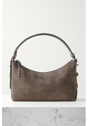 Brunello Cucinelli - Leather-trimmed Suede Shoulder Bag - Brown - One size