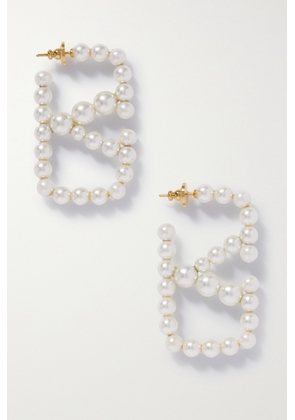 Valentino Garavani - Vlogo Gold-tone Faux Pearl Earrings - One size