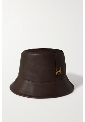 Chloé - + Net Sustain Marcie Embellished Leather Bucket Hat - Brown - M