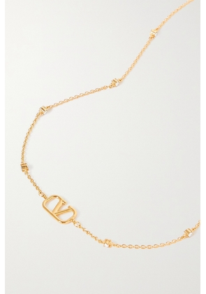 Valentino Garavani - Vlogo Gold-tone Crystal Necklace - One size
