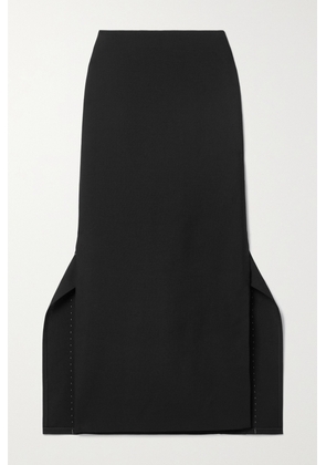 The Row - Patillon Topstitched Wool And Mohair-blend Midi Skirt - Black - US0,US2,US4,US6,US8,US10,US12,US14