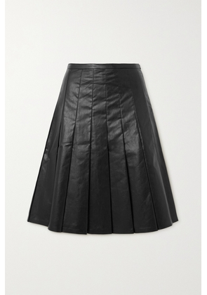 Kassl Editions - Pleated Coated Cotton-blend Skirt - Black - FR34,FR36,FR38,FR40,FR42