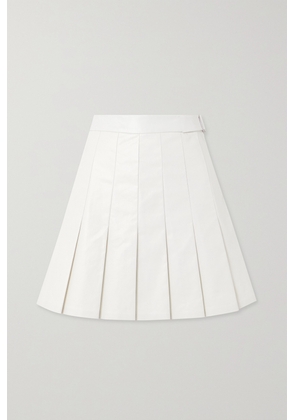 Kassl Editions - Pleated Coated Cotton-blend Mini Skirt - White - FR34,FR36,FR38,FR40,FR42