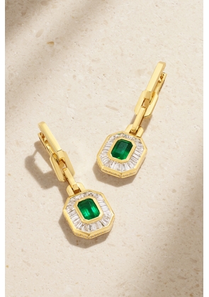 SHAY - 18-karat Gold, Emerald And Diamond Earrings - One size