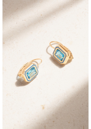 Alison Lou - Madison 14-karat Gold, Laboratory-grown Topaz And Enamel Earrings - Blue - One size