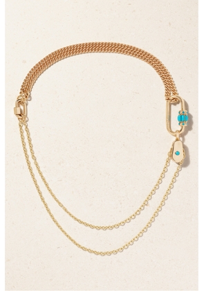 Marla Aaron - 14-karat Gold Turquoise Necklace - One size