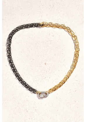 Marla Aaron - Biker Chain 14-karat Yellow And White Gold, Sterling Silver And Diamond Necklace - One size