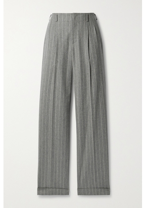 Ralph Lauren Collection - Pleated Pinstriped Wool Straight-leg Pants - Gray - US0,US2,US4,US6,US8,US10,US12