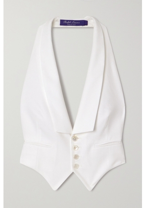 Ralph Lauren Collection - Cadie Halterneck Textured-cotton Vest - White - US0,US2,US4,US6,US8,US10,US12