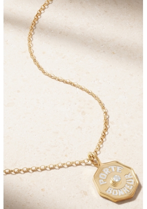 Marlo Laz - 14-karat Gold, Aquamarine And Enamel Necklace - One size