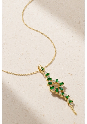 Ileana Makri - Rivulet Snake 18-karat Gold, Emerald And Diamond Necklace - One size