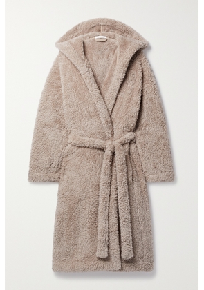Skin - Wyleen Hooded Recycled-fleece Robe - Neutrals - 0,1,2,3,4,5