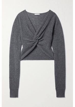 Skin - Pricila Cropped Twisted Cashmere Sweater - Gray - x small,small,medium,large,x large,xx large