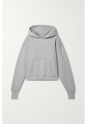 Les Tien - Cara Cropped Cotton-jersey Hoodie - Gray - x small,small,medium,large,x large