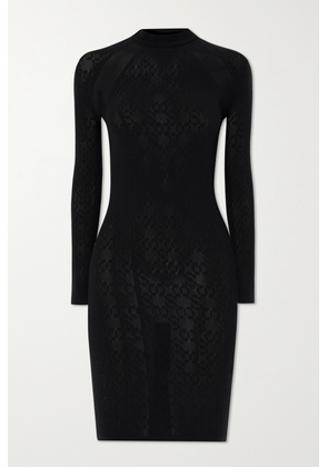 Wolford - + Net Sustain + Simkhai Pointelle-knit Stretch-econyl Mini Dress - Black - x small,small,medium,large