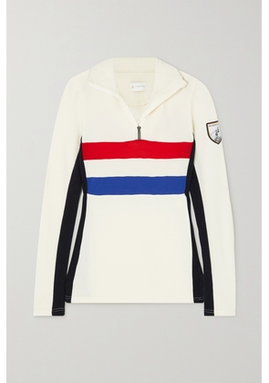 We Norwegians - Striped Merino Wool-blend Piqué Ski Top - White - x small,small,medium,large,x large