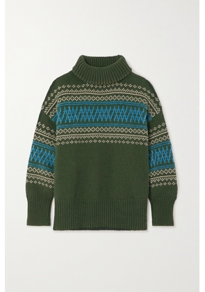 We Norwegians - Setesdal Merino Wool And Cashmere-blend Turtleneck Sweater - Green - x small,small,medium,large