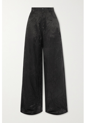 Balenciaga - Crinkled-satin Pants - Black - XS,S,M