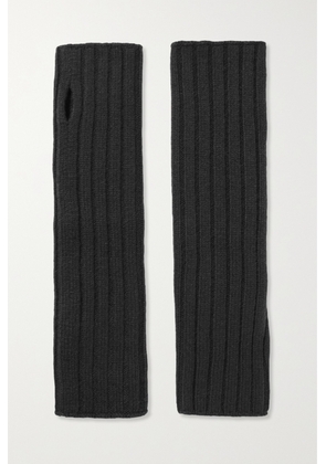 Arch4 - Ribbed Cashmere Wrist Warmers - Black - One size