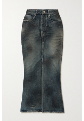 Balenciaga - Distressed Denim Maxi Skirt - Blue - FR36,FR38,FR40