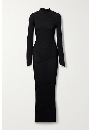 Balenciaga - Paneled Ribbed-knit Maxi Dress - Black - XS,S,M
