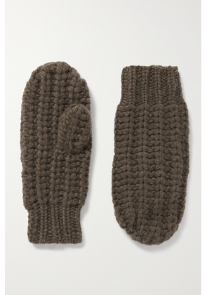 Arch4 - Vantaa Ribbed Cashmere Mittens - Brown - One size