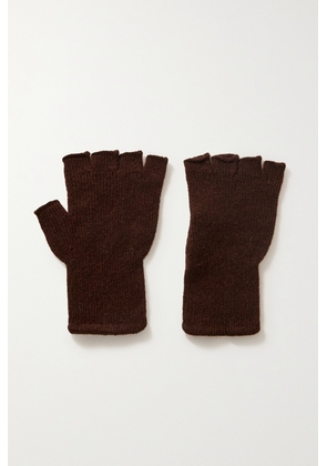 The Elder Statesman - Cashmere Fingerless Gloves - Brown - One size