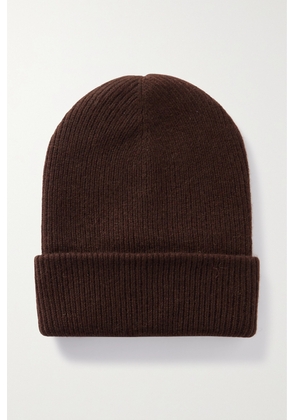 The Elder Statesman - Parker Ribbed Cashmere Beanie - Brown - One size
