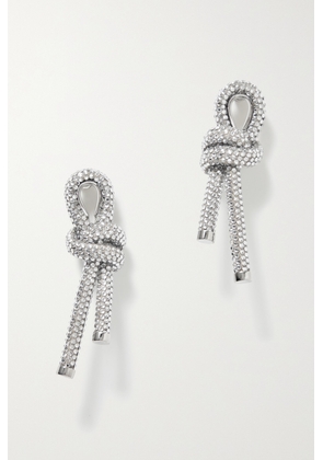 Balenciaga - Silver-tone Crystal And Cotton Earrings - One size