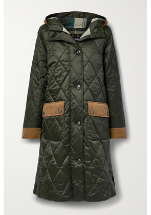 Barbour - Mickley Cotton Corduroy-trimmed Quilted Recycled-shell Jacket - Green - UK 8,UK 10,UK 12,UK 14,UK 16,UK 18