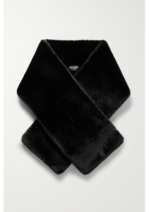 SAINT LAURENT - Faux Fur Scarf - Black - One size