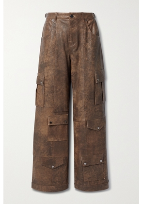 Dodo Bar Or - Arianna Leather Wide-leg Cargo Pants - Brown - IT38,IT40,IT42,IT44