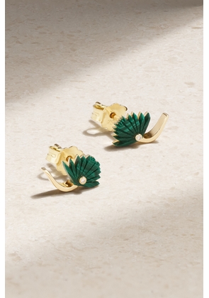 L’Atelier Nawbar - 18-karat Gold, Malachite And Diamond Earrings - One size