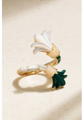 L’Atelier Nawbar - Flower Asheq Maashouq 18-karat Gold Multi-stone Ring - 5,6,7