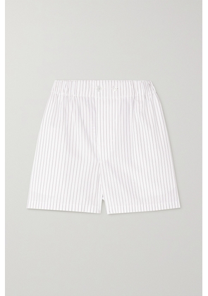 Bottega Veneta - Pinstriped Cotton-poplin Shorts - White - XXS,XS,S,M,L,XL,XXL
