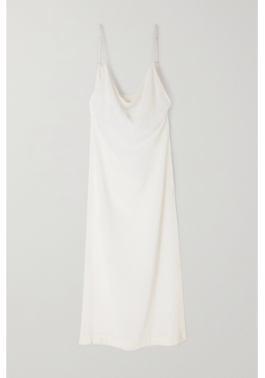 Bottega Veneta - Draped Cotton-sateen Midi Dress - White - IT36,IT38,IT40,IT42