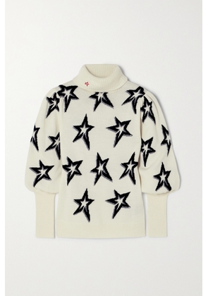 Perfect Moment - Stardust Intarsia Merino Wool Turtleneck Sweater - White - x small,small,medium,large