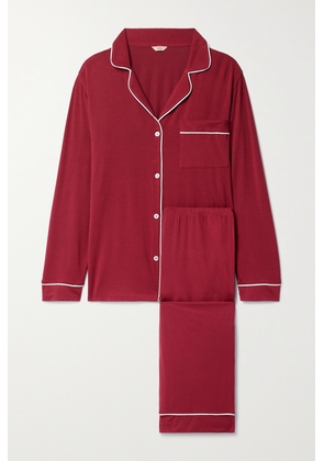 Eberjey - + Net Sustain Gisele Piped Stretch-tencel™ Modal Pajama Set - Burgundy - x small,small,medium,large,x large