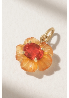 Irene Neuwirth - Tropical Flower 18-karat Gold, Fire Opal Pendant - Orange - One size