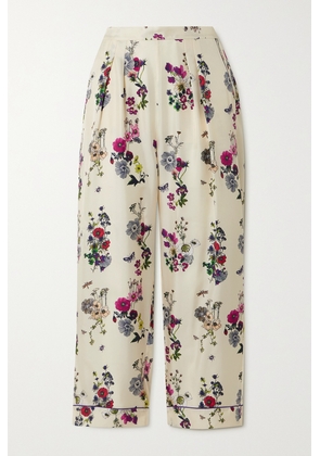 Eres - Herbier Camomille Floral-print Silk-twill Pyjama Pants - Cream - FR36,FR38,FR40,FR42,FR44