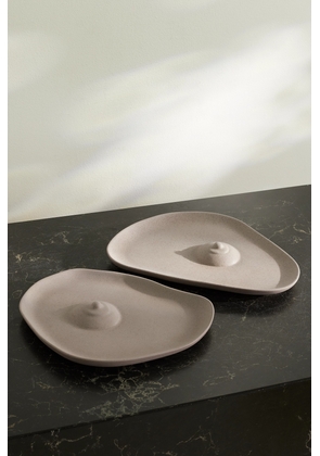 Anissa Kermiche - Tatas Set Of Two Earthenware Plates - Gray - One size