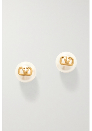 Valentino Garavani - Vlogo Gold-tone Faux Pearl Earrings - One size