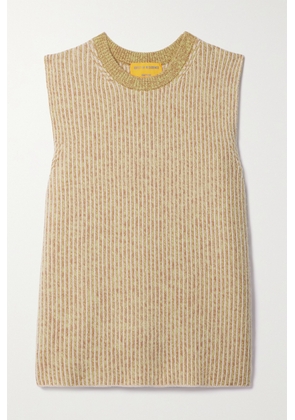 Guest In Residence - Striped Ribbed Cashmere Vest - Neutrals - x small,small,medium,large,x large