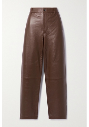 GOLDSIGN - Trey Stretch-leather Straight-leg Pants - Brown - 23,24,25,26,27,28,29,30,31