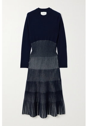 LISA YANG - Finley Ribbed Cashmere Midi Dress - Blue - 0,1,2