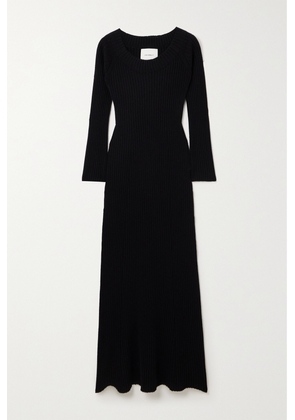 LISA YANG - Marvin Ribbed Cashmere Midi Dress - Black - 0,1,2